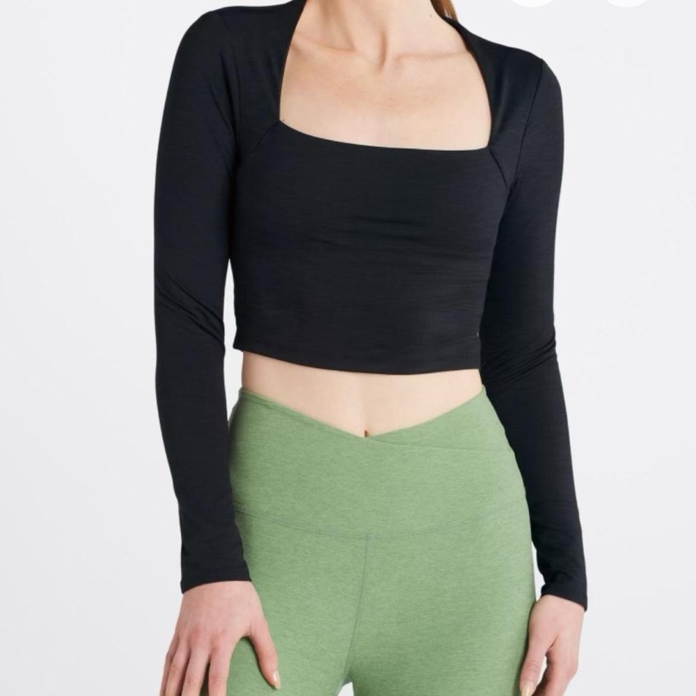 Black Beyond Yoga Long Sleeve Crop Top
